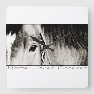 Horloge Carrée Photos de Cheval Eye