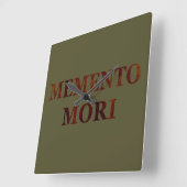 Horloge Carrée Phrase latin - Saisir le Jour - Memento Mori (Angle)