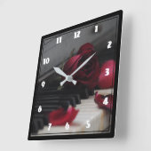Horloge Carrée Piano Keys (Angle)