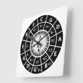 Horloge Carrée Piano Keys Circle of Fifths (Angle)