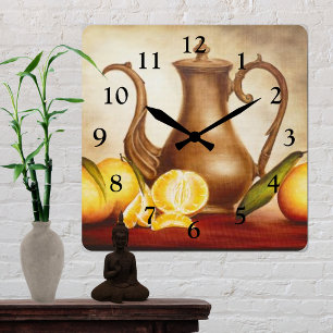Horloge Carrée Pichet aux Oranges