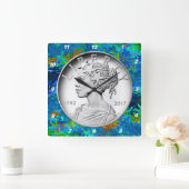 Horloge Carrée Pièce d'argent américaine Liberty 2017 (Maison)