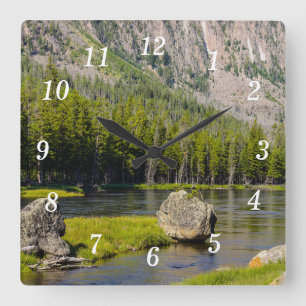 Horloge Carrée Pierre À L'Horloge Murale De Madison River