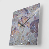 Horloge Carrée Pierre de fer rocheuse avec points (Angle)