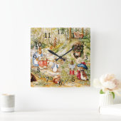 Horloge Carrée Pierre le lapin (Maison)