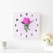 Horloge Carrée Pierre rose foncé (Maison)