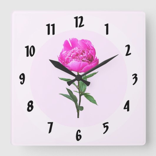 Horloge Carrée Pierre rose foncé (Recto)