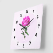 Horloge Carrée Pierre rose foncé (Angle)