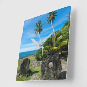 Horloge Carrée Pierres Rai Sur L'Île De Yap (Angle)