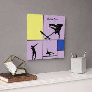 Horloge Carrée Piet Love Danse Mondrian Street Hiphop Style