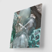 Horloge Carrée Pile De Flottes De Pêche En Verre (Angle)