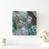 Horloge Carrée Pile De Flottes De Pêche En Verre (Maison)