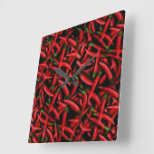 Horloge Carrée Piments rouges (Angle)