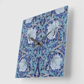 Horloge Carrée Pimpernel Blue, William Morris (Angle)