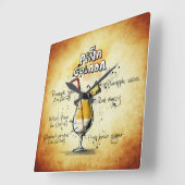 Horloge Carrée Pina Colada Recipe Wall Clock (Angle)