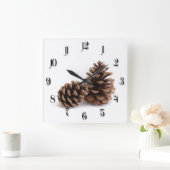 Horloge Carrée Pinecones (Maison)