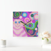 Horloge Carrée Pink clock square (Maison)