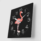 Horloge Carrée Pink Flamingo (Angle)