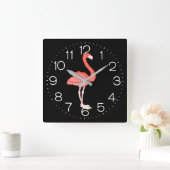 Horloge Carrée Pink Flamingo (Maison)