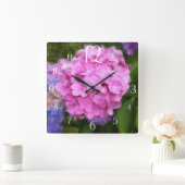 Horloge Carrée Pink Hydrangea Wall Clock (Maison)