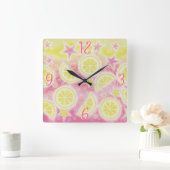 Horloge Carrée Pink Lemonade Numbers' clock square (Maison)