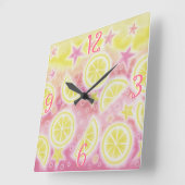 Horloge Carrée Pink Lemonade Numbers' clock square (Angle)