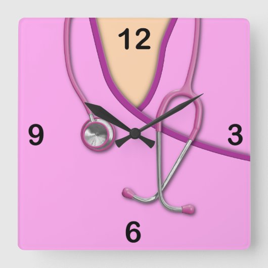 Horloge Carrée Pink Medical (Recto)