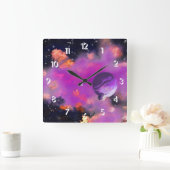 Horloge Carrée Pink Nebulae (Maison)