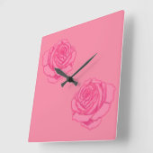 Horloge Carrée Pink roses (Angle)