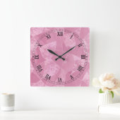 Horloge Carrée Pink Stain Glass Square Roman Numerals Clock (Maison)