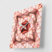 Horloge Carrée Pinkish gigantic Pearl flowers (Angle)