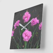 Horloge Carrée Pinks on slate (Angle)