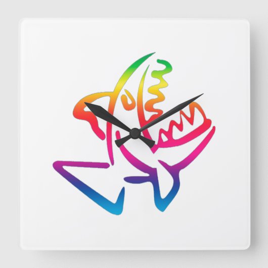 Horloge Carrée Piranha (Recto)