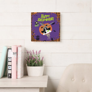 Horloge Carrée Pirate squelette