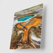 Horloge Carrée Piscine thermique de Yellowstone (Angle)