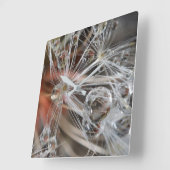 Horloge Carrée Pissenlit Abstrait (Angle)