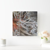 Horloge Carrée Pissenlit Abstrait (Maison)