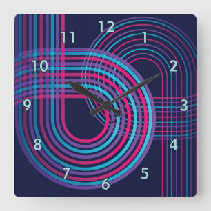 Horloge Carrée Piste colorée du Grand Prix