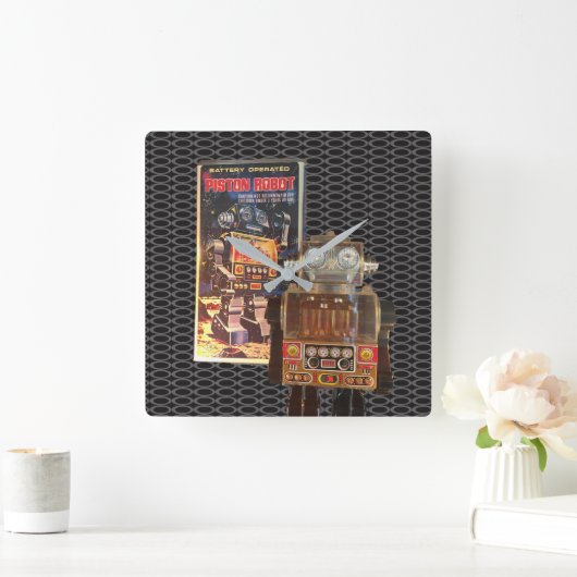 Horloge Carrée Piston Robot (Maison)