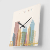 Horloge Carrée Pittsburgh, Pennsylvanie | Ville Skyline (Angle)