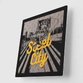 Horloge Carrée Pittsburgh Steel City Bridge (Angle)