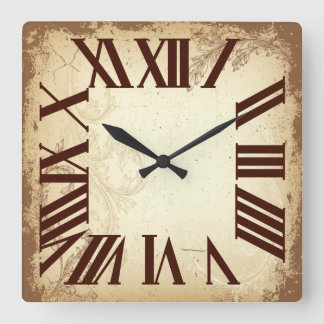 Horloge Carrée PixDezines Vintage Old English clock