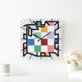 Horloge Carrée PIXELAT chained numbers by masanser (Maison)