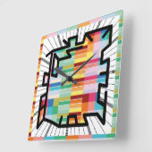 Horloge Carrée PIXELAT chained numbers by masanser (Angle)