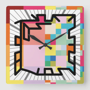 Horloge Carrée PIXELAT chained numbers by masanser