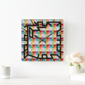 Horloge Carrée PIXELAT chained numbers by masanser (Maison)