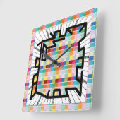 Horloge Carrée PIXELAT chained numbers by masanser (Angle)