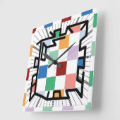 Horloge Carrée PIXELAT chained numbers by masanser (Angle)