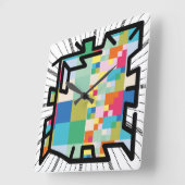 Horloge Carrée PIXELAT chained numbers by masanser (Angle)