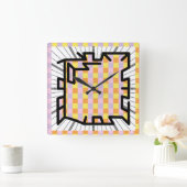 Horloge Carrée PIXELAT chained numbers by masanser (Maison)